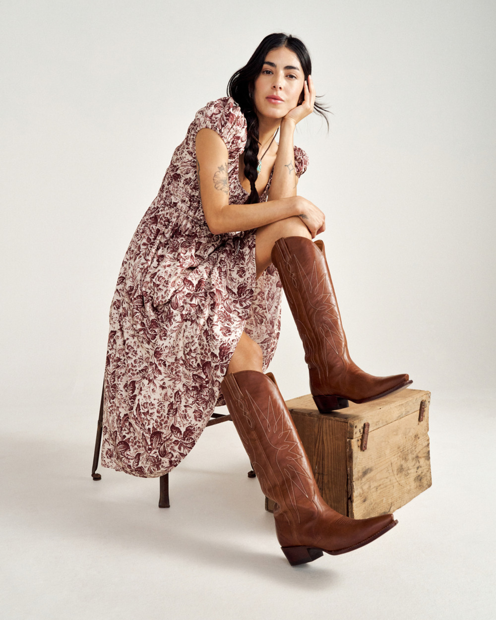 TECOVAS THE LORETTA Western Boots Brown Leather